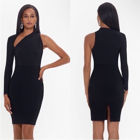 Betsy & Adam Dresses & Skirts - Betsy & Adam Delaney Short One Sleeve Asmmetrical
Cut Out Dress Black Size 6